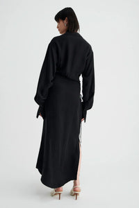 SUBOO - HALLEY MAXI SHIRT DRESS - BLACK