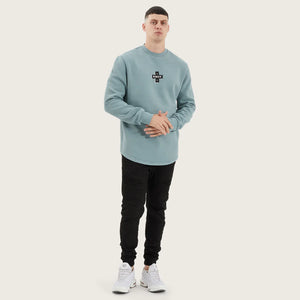 KISS CHACEY - CREWE DUAL CURVED SWEATER in pigment trooper