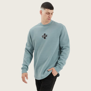 KISS CHACEY - CREWE DUAL CURVED SWEATER in pigment trooper