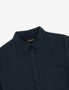 MR SIMPLE - S/S LINEN SHIRT -  NAVY