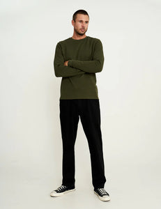 MR SIMPLE - WAFFLE L/S TOP - FATIGUE