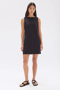 ASSEMBLY - NADINE LINEN MINI DRESS - BLACK