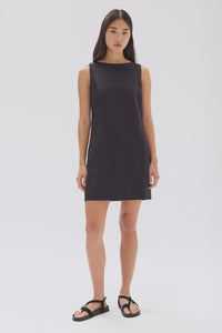 ASSEMBLY - NADINE LINEN MINI DRESS - BLACK