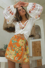 Load image into Gallery viewer, NINE LIVES BAZAAR - BAREFOOT MINI SKIRT / tango
