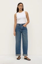 Load image into Gallery viewer, ASSEMBLY - OVERSIZED HIGH RISE JEAN / dark indigo fade
