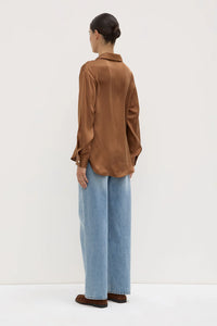 ASSEMBLY - PIPPA SILK L/S SHIRT in Bronze