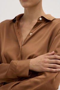 ASSEMBLY - PIPPA SILK L/S SHIRT in Bronze