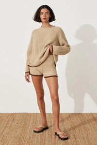 ZULU & ZEPHYR - SAND CONTRAST RIB KNIT JUMPER