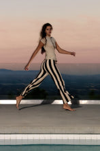 Load image into Gallery viewer, ZULU &amp; ZEPHYR - STONE STRIPE ORGANIC COTTON BLEND KNIT PANT
