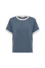 Load image into Gallery viewer, ROWIE - RANIA CONTRAST KNIT TEE / chalk blue
