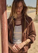 Load image into Gallery viewer, THE UPSIDE - LILA ZIP THROUGH JACKET / chocolate
