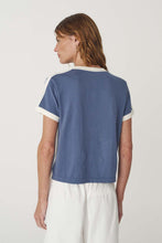 Load image into Gallery viewer, ROWIE - RANIA CONTRAST KNIT TEE / chalk blue
