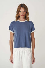 Load image into Gallery viewer, ROWIE - RANIA CONTRAST KNIT TEE / chalk blue
