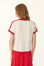 Load image into Gallery viewer, ROWIE - RANIA CONTRAST KNIT TEE / flame red
