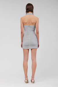 SUBOO - STEVIE DRESS  HALTER / silver