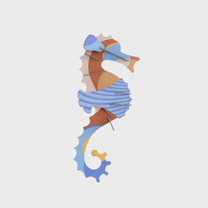 WALL ART - BLUE RINGLET SEAHORSE