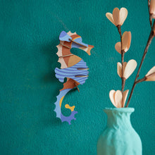 Load image into Gallery viewer, WALL ART - BLUE RINGLET SEAHORSE
