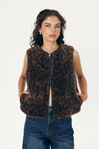 ROWIE - SOLENE PLUSH VEST / LEOPARD