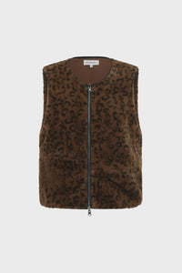 ROWIE - SOLENE PLUSH VEST / LEOPARD
