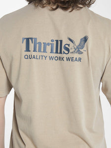 THRILLS - WORKWEAR OVERSIZE FIT TEE - SAND