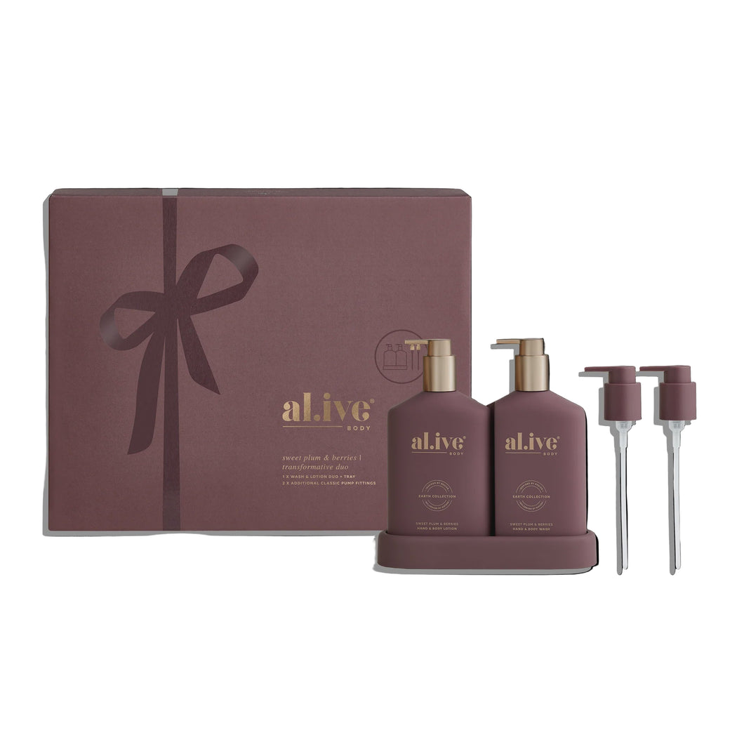 ALIVE - XMAS 25 - TRANSFORMATIVE WASH & LOTION DUO / sweet plum & cherries