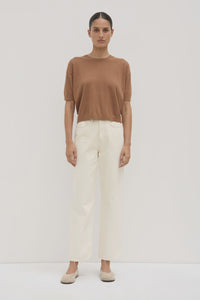 ASSEMBLY - VANYA COTTON CASHMERE KNIT TEE / bronze