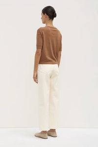ASSEMBLY - VANYA COTTON CASHMERE KNIT TEE / bronze