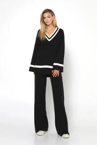 MADISON THE LABEL - VARSITY KNIT JUMPER /black