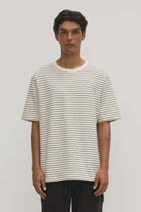 ASSEMBLY - VOLLEY STRIPE SHORT SLEEVE TEE / cream navy