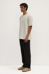 ASSEMBLY - VOLLEY STRIPE SHORT SLEEVE TEE / cream navy