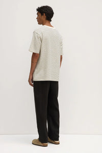 ASSEMBLY - VOLLEY STRIPE SHORT SLEEVE TEE / cream navy