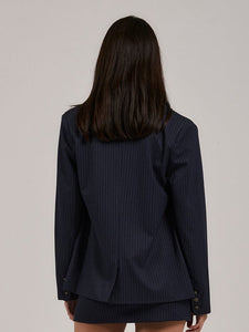 THRILLS - GABRIELLE PINSTRIPE BLAZER - STATION NAVY