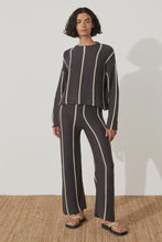 Load image into Gallery viewer, ZULU &amp; ZEPHYR - CHARCOAL STRIPE KNIT PANT
