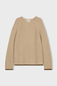 ZULU & ZEPHYR - SAND CONTRAST RIB KNIT JUMPER