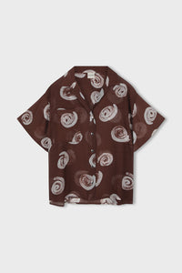 ZULU & ZEPHYR - COCOA SWIRL SHEER TEXTURED SHIRT