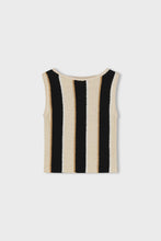 Load image into Gallery viewer, ZULU &amp; ZEPHYR - STONE STRIPE ORGANIC COTTON BLEND KNIT CROP TOP
