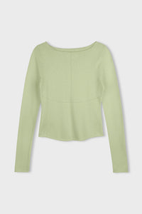 ZULU & ZEPHYR - PISTACHIO PANELLED L/S KNIT TOP