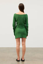 Load image into Gallery viewer, ZULU &amp; ZEPHYR - TALLOW GREEN GATHERED KNIT DRESS
