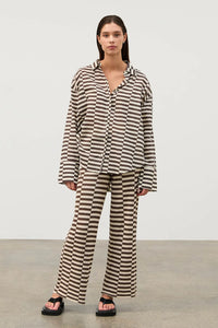 ZULU & ZEPHYR - COCOA GRID COTTON SHIRT