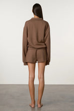 Load image into Gallery viewer, ZULU &amp; ZEPHYR - COLLARED SPORT SWEATSHIRT - CAROB
