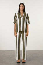 Load image into Gallery viewer, ZULU &amp; ZEPHYR - OLIVE STRIPE TEXTURED KNIT PANT
