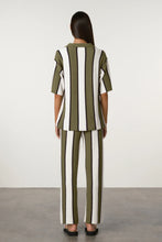 Load image into Gallery viewer, ZULU &amp; ZEPHYR - OLIVE STRIPE TEXTURED KNIT SHIRT
