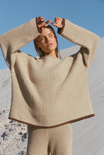 Load image into Gallery viewer, ZULU &amp; ZEPHYR - SAND CONTRAST RIB KNIT JUMPER
