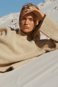 ZULU & ZEPHYR - SAND CONTRAST RIB KNIT JUMPER