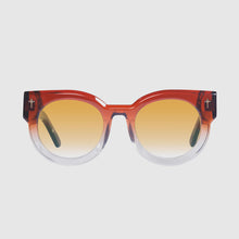 Load image into Gallery viewer, VALLEY - ADCC - A DEAD COFFIN CLUB - BURNT ORANGE FADE TO CRYSTAL w GOLD METAL /ORANGE GRADIENT LENS
