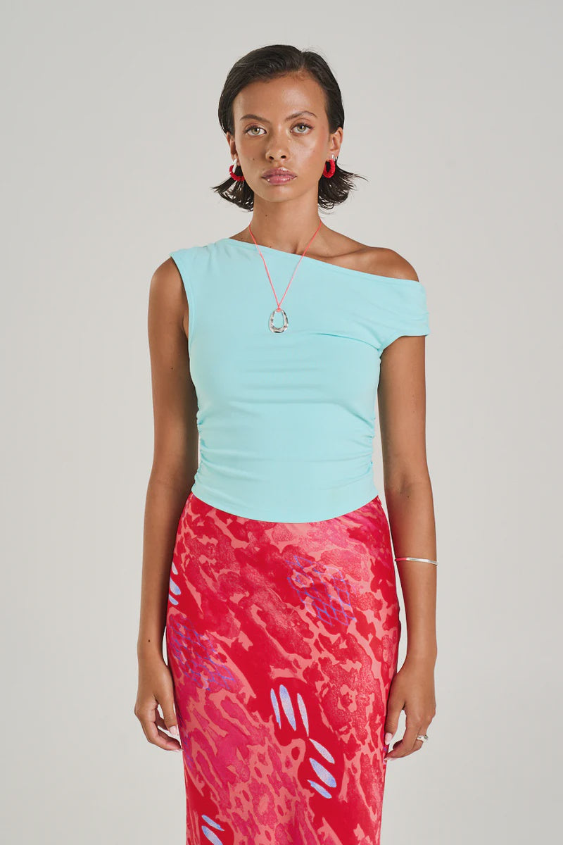 SUMMI SUMMI - OFF SHOULDER TANK - AQUA