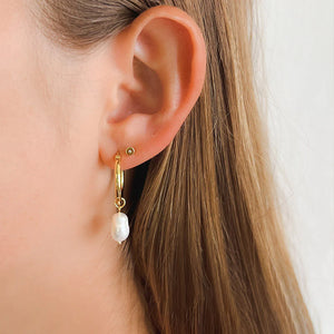 ARMS OF EVE - AUGUSTA GOLD HOOPS & FRESHWATER PEARL
