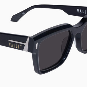 VALLEY - ROOSEVELT - Gloss Black w Silver Metal / Brown Gradient Lens