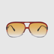 Load image into Gallery viewer, VALLEY - BANG BANG  - Burnt Orange Fade to Crystal w Gold Metal Trim / Orange Gradient Lens
