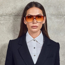 Load image into Gallery viewer, VALLEY - BANG BANG  - Burnt Orange Fade to Crystal w Gold Metal Trim / Orange Gradient Lens
